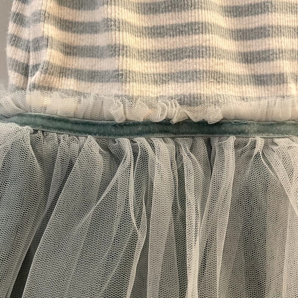 Mini Boden Jersey Tulle Mix Dress Party Twirl Trip Tropical Rain Green 4-5 Years - Picture 4 of 14